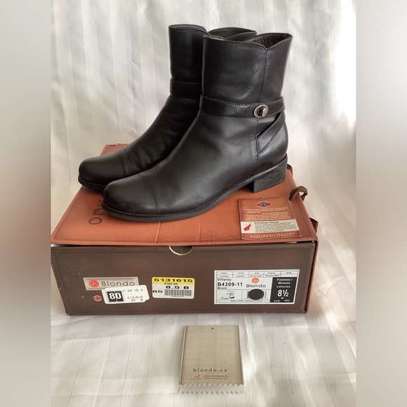 Blondo Waterproof Black Leather Boots with AquaProtect - Size 8.5 - Picture 4 of 11